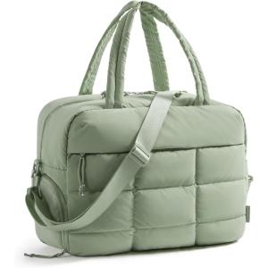 image:imageBAGSMART Gym Bag for Women Carry on Travel Duffel Bag Waterresistant Weekender with Shoe Compartment for Gym Travel Work Desert MediumMGreen