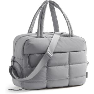 image:imageBAGSMART Gym Bag for Women Carry on Travel Duffel Bag Waterresistant Weekender with Shoe Compartment for Gym Travel Work Desert MediumMGrey