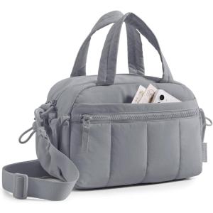 image:imageBAGSMART Gym Bag for Women Duffle Bag for Travel with Wet Pocket Lightweight Carry on Weekender Duffel Water ResistantGray Lilac