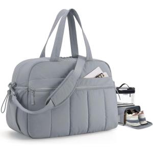 image:imageBAGSMART Gym Bag for Women Duffle Bag for Travel with Wet Pocket Lightweight Carry on Weekender Duffel Water ResistantLight Gray