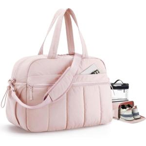 image:imageBAGSMART Gym Bag for Women Duffle Bag for Travel with Wet Pocket Lightweight Carry on Weekender Duffel Water ResistantPink