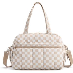 image:imageBAGSMART Gym Bag for Women Duffle Bag for Travel with Wet Pocket Lightweight Carry on Weekender Duffel Water ResistantRetro Checker