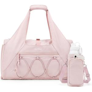 image:imageBAGSMART Gym Bag for Women Lightweight Duffel with Shoe Compartment Tote Bag with Wet Pocket for Yoga Travel PinkAPink