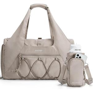 image:imageBAGSMART Gym Bag for Women Lightweight Duffel with Shoe Compartment Tote Bag with Wet Pocket for Yoga Travel PinkCamel
