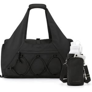 image:imageBAGSMART Gym Bag for Women Lightweight Duffel with Shoe Compartment Tote Bag with Wet Pocket for Yoga Travel PinkCharcoal