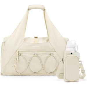 image:imageBAGSMART Gym Bag for Women Lightweight Duffel with Shoe Compartment Tote Bag with Wet Pocket for Yoga Travel PinkCream