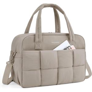 image:imageBAGSMART Gym Bag for Women Personal Item Puffer Duffle Bag Weekender Overnight Carry On Tote Handag for TravelCamel