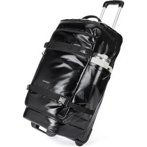 image:imageBAGSMART Rolling Duffle Bag with Wheels Travel Duffel Luggage Bag for Men Water Repellent Heavy Duty for Travel Camp Black Large 70LBlack
