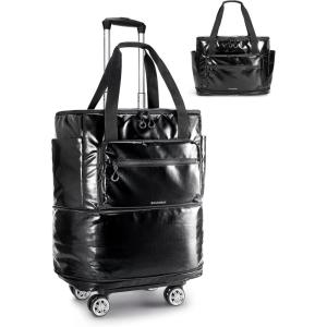 image:imageBAGSMART Rolling Duffle Bag with Wheels Travel Duffel Luggage Bag for Men Water Repellent Heavy Duty for Travel Camp Black Large 70LCharcoal