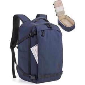 image:imageBAGSMART Travel Backpack Women 156 Inch Carry On Backpack Flight Approved TSA Approved Personal Item Travel Bag Water Resistant Weekender Bag Luggage Daypack BeigeDark Blue