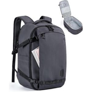 image:imageBAGSMART Travel Backpack Women 156 Inch Carry On Backpack Flight Approved TSA Approved Personal Item Travel Bag Water Resistant Weekender Bag Luggage Daypack BeigeCharcoal