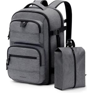 image:imageBAGSMART Travel Backpack for Women Men 40L Flight Approved Carry on Backpack with Shoe Bag TSA Large Personal Item Backpack with 17 Inch Laptop Compartment Weekender Suitcase for Travel GreyGrey