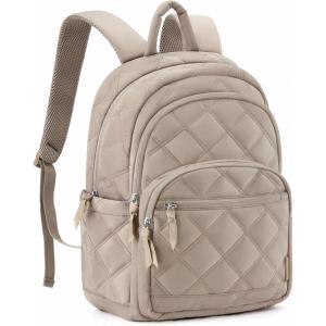 image:imageBAGSMART Womens Backpack Small Travel Laptop Backpack for Women Quilted College Laptop Bookbag Work Back Pack for Women Cute Computer WaterResistant Casual Daypack Puffer Camel04camel