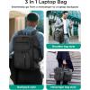 image:imageBAGSMART 3 In 1 Laptop Bag for Men Computer Briefcase 173 Inch Laptop WaterRepellent Shoulder Bag Computer Bag Business Travel Office BlackBlack
