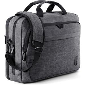 image:imageBAGSMART 173 Inch Laptop Bag Expandable Computer Bag Laptop Briefcase Men WomenLaptop Shoulder BagWork Bag Business Travel Office BlackDark Grey173 Inch