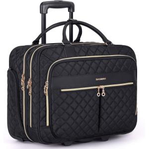 image:imageBAGSMART Rolling Laptop Bag Women Rolling Briefcase for Women 173 Inch Laptop Bag with Wheels Computer Bag Laptop Case for Work Travel BusinessBlack