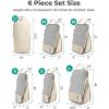 image:imageBAGSMART 6 Set 4 Set2 Set Compression Packing Cubes for Travel Lightweight Luggage Organizer Bags Durable Space Saver Bags Travel EssentialsAntique White