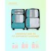 image:imageBAGSMART 6 Set 4 Set2 Set Compression Packing Cubes for Travel Lightweight Luggage Organizer Bags Durable Space Saver Bags Travel EssentialsCyan