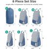 image:imageBAGSMART 6 Set 4 Set2 Set Compression Packing Cubes for Travel Lightweight Luggage Organizer Bags Durable Space Saver Bags Travel EssentialsDja Vu Blue