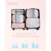 image:imageBAGSMART 6 Set 4 Set2 Set Compression Packing Cubes for Travel Lightweight Luggage Organizer Bags Durable Space Saver Bags Travel EssentialsMixBlush Sky