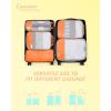 image:imageBAGSMART 6 Set 4 Set2 Set Compression Packing Cubes for Travel Lightweight Luggage Organizer Bags Durable Space Saver Bags Travel EssentialsSunset Orange