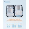 image:imageBAGSMART 6 Set 4 Set2 Set Compression Packing Cubes for Travel Lightweight Luggage Organizer Bags Durable Space Saver Bags Travel EssentialsWhite  Blue