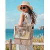 image:imageBAGSMART Beach Bag for Women Mesh Tote Bags with Zipper Sandproof Vacation Essentials with Cooler for Swim Cruise PoolAcamel
