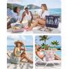 image:imageBAGSMART Beach Bag for Women Mesh Tote Bags with Zipper Sandproof Vacation Essentials with Cooler for Swim Cruise PoolNavy