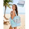 image:imageBAGSMART Beach Bag for Women Mesh Tote Bags with Zipper Sandproof Vacation Essentials with Cooler for Swim Cruise PoolSky Blue