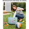 image:imageBAGSMART Beach Bag for Women Waterresistant Rubber Tote Bag Sandproof Vacation Essentials for Summer Swim Cruise PoolAbaby Pink