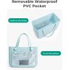 image:imageBAGSMART Beach Bag for Women Waterresistant Rubber Tote Bag Sandproof Vacation Essentials for Summer Swim Cruise PoolAkhaki