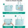 image:imageBAGSMART Beach Bag for Women Waterresistant Rubber Tote Bag Sandproof Vacation Essentials for Summer Swim Cruise PoolAkhaki