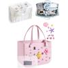 image:imageBAGSMART Beach Bag for Women Waterresistant Rubber Tote Bag Sandproof Vacation Essentials for Summer Swim Cruise PoolRosy Pink