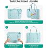 image:imageBAGSMART Beach Bag for Women Waterresistant Rubber Tote Bag Sandproof Vacation Essentials for Summer Swim Cruise PoolRosy Pink