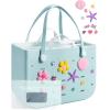 image:imageBAGSMART Beach Bag for Women Waterresistant Rubber Tote Bag Sandproof Vacation Essentials for Summer Swim Cruise PoolSky Blue