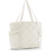 image:imageBAGSMART Crush Tote Bag for Women 20L Puffer Work Tote with Zipper Travel Essentials Quilted Nurse Hospital BagBeige