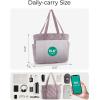 image:imageBAGSMART Crush Tote Bag for Women 20L Puffer Work Tote with Zipper Travel Essentials Quilted Nurse Hospital BagLilac