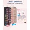 image:imageBAGSMART Hanging Jewelry Organizer Dust Proof Sunglasses Storage Case Wall Mounted Travel Dual Sided Glasses Case Multiple Pairs Eyeglasses Holder with 32 Clear Slots amp Metal Hook BlackBlack