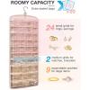 image:imageBAGSMART Hanging Jewelry Organizer Necklace Holder Antitangle Earrings Rings Hanger with 20 Jewelry Bags Travel Storage Roll with Pockets Hang on Closet Wall Door1 Piece Large BlackPink