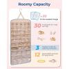image:imageBAGSMART Hanging Jewelry Organizer Necklace Holder Antitangle Earrings Rings Hanger with 20 Jewelry Bags Travel Storage Roll with Pockets Hang on Closet Wall Door1 Piece Large BlackGrey