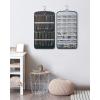 image:imageBAGSMART Hanging Jewelry Organizer Necklace Holder Antitangle Earrings Rings Hanger with 20 Jewelry Bags Travel Storage Roll with Pockets Hang on Closet Wall Door1 Piece Large BlackGrey