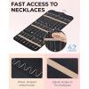 image:imageBAGSMART Hanging Jewelry Organizer Necklace Holder Antitangle Earrings Rings Hanger with 20 Jewelry Bags Travel Storage Roll with Pockets Hang on Closet Wall Door1 Piece Large BlackBlack