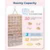 image:imageBAGSMART Hanging Jewelry Organizer Necklace Holder Antitangle Earrings Rings Hanger with 20 Jewelry Bags Travel Storage Roll with Pockets Hang on Closet Wall Door1 Piece Large BlackBeige