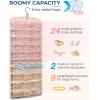 image:imageBAGSMART Hanging Jewelry Organizer Necklace Holder Antitangle Earrings Rings Hanger with 20 Jewelry Bags Travel Storage Roll with Pockets Hang on Closet Wall Door1 Piece Large BlackBeige
