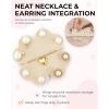 image:imageBAGSMART Hanging Jewelry Organizer Necklace Holder Antitangle Earrings Rings Hanger with 20 Jewelry Bags Travel Storage Roll with Pockets Hang on Closet Wall Door1 Piece Large BlackBeige