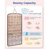 image:imageBAGSMART Hanging Jewelry Organizer Necklace Holder Antitangle Earrings Rings Hanger with 20 Jewelry Bags Travel Storage Roll with Pockets Hang on Closet Wall Door1 Piece Large BlackBlack