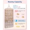 image:imageBAGSMART Hanging Jewelry Organizer Necklace Holder Antitangle Earrings Rings Hanger with 20 Jewelry Bags Travel Storage Roll with Pockets Hang on Closet Wall Door1 Piece Large BlackPink