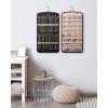 image:imageBAGSMART Hanging Jewelry Organizer Necklace Holder Antitangle Earrings Rings Hanger with 20 Jewelry Bags Travel Storage Roll with Pockets Hang on Closet Wall Door1 Piece Large BlackBlack