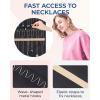 image:imageBAGSMART Hanging Jewelry Organizer Storage Roll with Hanger Metal Hooks DoubleSided Jewelry Holder for Earrings Necklaces Rings on Closet Wall Door 1 piece Medium BlackBlack