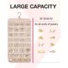 image:imageBAGSMART Hanging Jewelry Organizer Storage Roll with Hanger Metal Hooks DoubleSided Jewelry Holder for Earrings Necklaces Rings on Closet Wall Door 1 piece Medium BlackPink